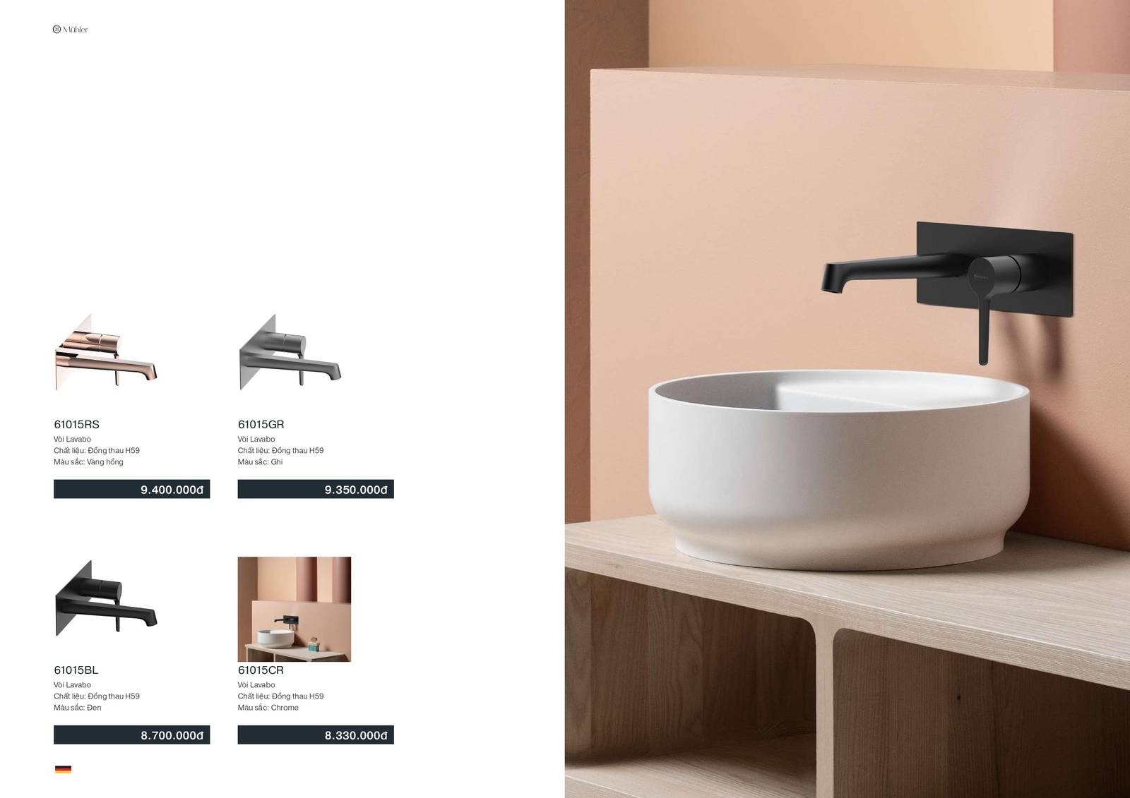 Thiết bị vệ sinh MUHLER Catalogue và Bảng giá mới nhất /Page 71